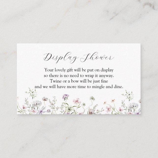 Delicate Purple Wildflower Shower Enclosure Card (Front)