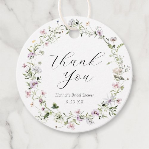 Delicate Purple Wildflower Thank You Favor Tags