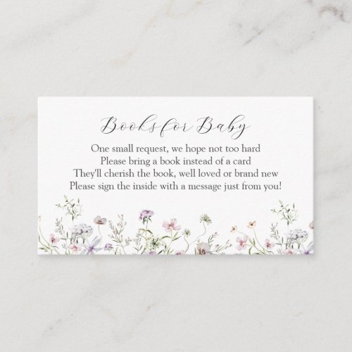 Delicate Purple Wildflowers Books for Baby  Enclosure Card