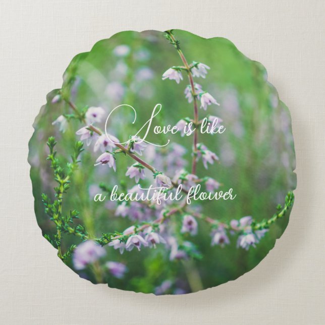 Delicate purple wildflowers round pillow (Front)