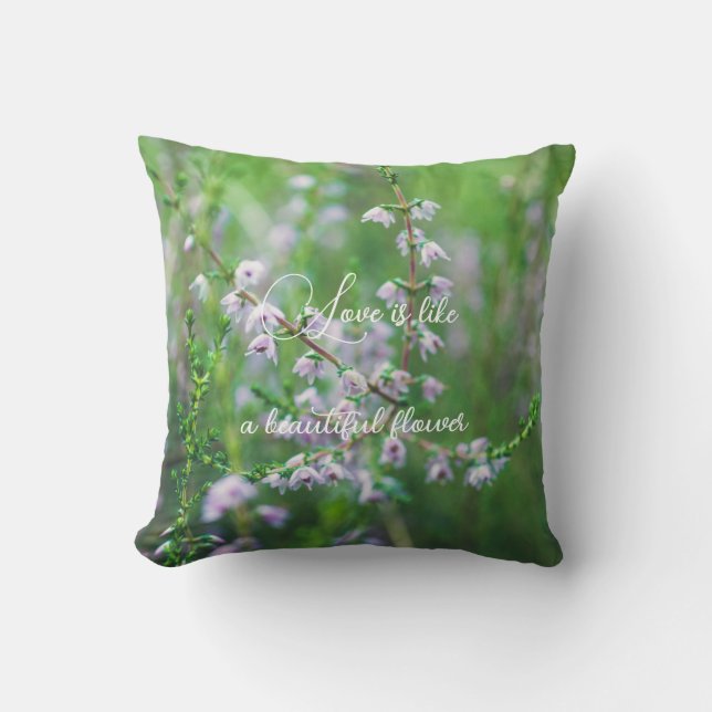 Delicate purple wildflowers  throw pillow (Front)