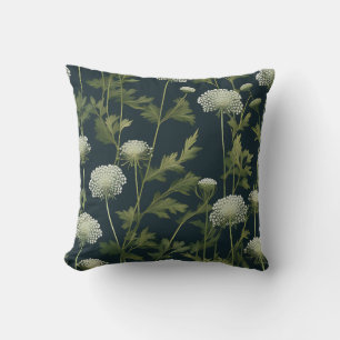 Delicate Queen Anne's Lace Pattern Throw Pillow