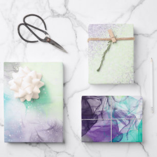 Delicate rainbow colors soft wrapping paper sheets