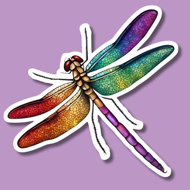 Delicate Rainbow Dragonfly Sticker (Creator Uploaded)