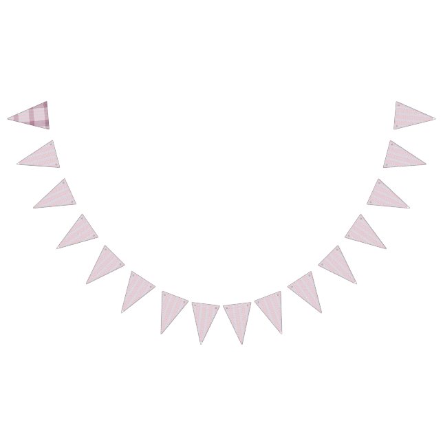 Delicate, repeating, light pink and light blue pat bunting flags (All)