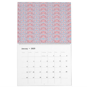 Delicate, repeating, light pink and light blue pat calendar