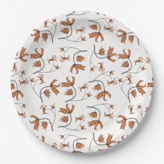 Delicate romantic florals taupe peach caramel