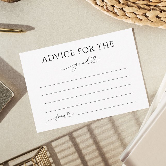 Delicate Romantic Heart Script Advice for the Grad Enclosure Card (Creator Uploaded)