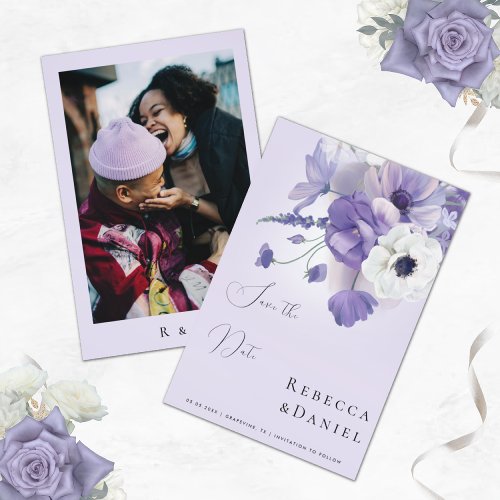 Delicate Romantic Lilac Lavender Floral Wedding Invitation
