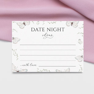 Delicate Romantic White Butterfly Date Night Ideas Enclosure Card
