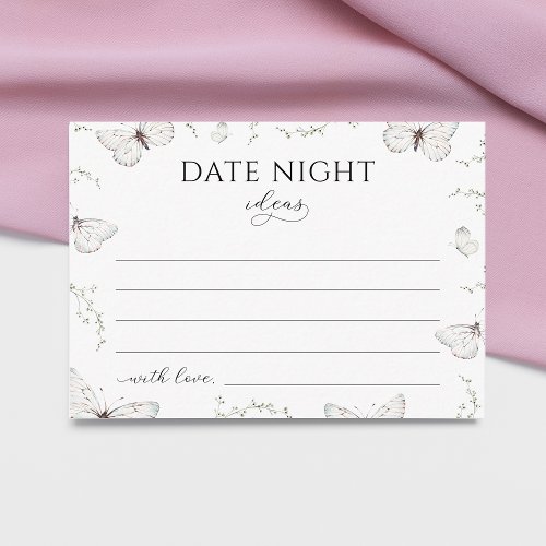 Delicate Romantic White Butterfly Date Night Ideas Enclosure Card