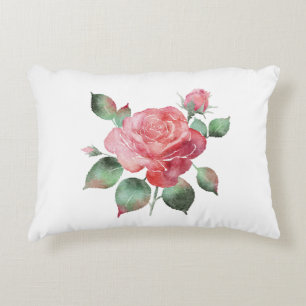 Delicate Rose Accent Pillow