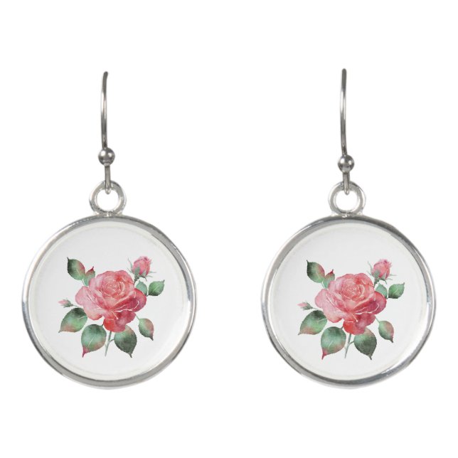 Delicate Rose Earrings (Front)