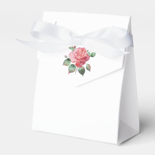 Delicate Rose Favor Boxes (Front Side)
