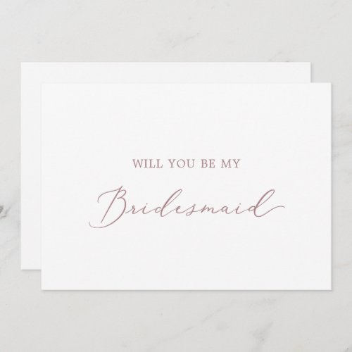 Delicate Rose Gold Bridesmaid Proposal Card