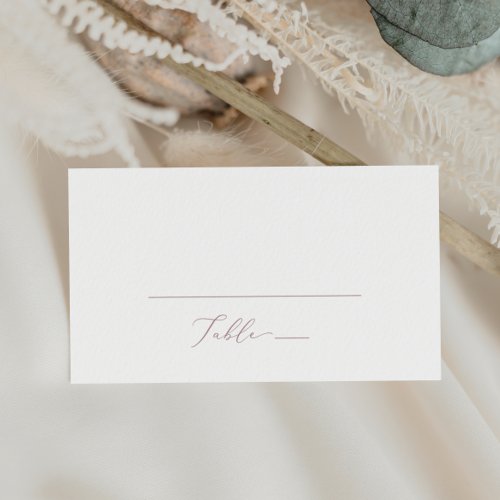 Delicate Rose Gold Calligraphy Flat Wedding Place Card