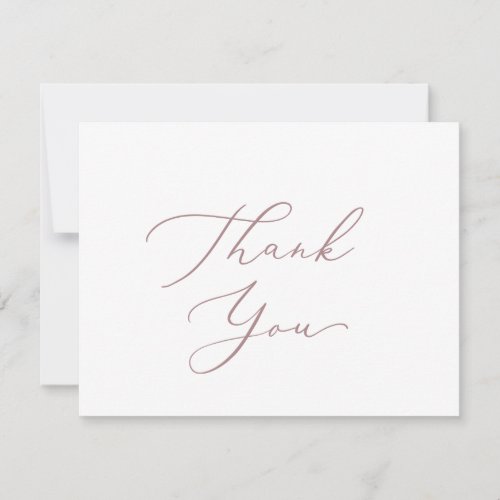 Delicate Rose Gold Calligraphy Thank You Card