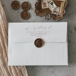 Delicate Rose Gold Calligraphy Wedding Invitation Envelope<br><div class="desc">This delicate rose gold calligraphy wedding invitation envelope is perfect for a modern wedding. The romantic minimalist design features lovely and elegant dusty rose blush pink typography on a white background with a clean and simple look. Personalize the envelope flap with your return address.</div>