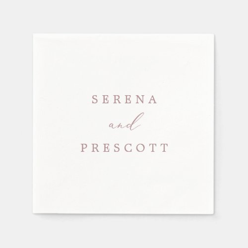 Delicate Rose Gold Calligraphy Wedding Napkins