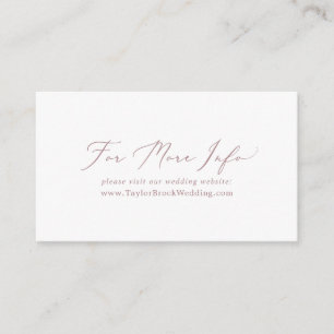 Delicate Rose Gold Calligraphy Wedding Website Enclosure Card