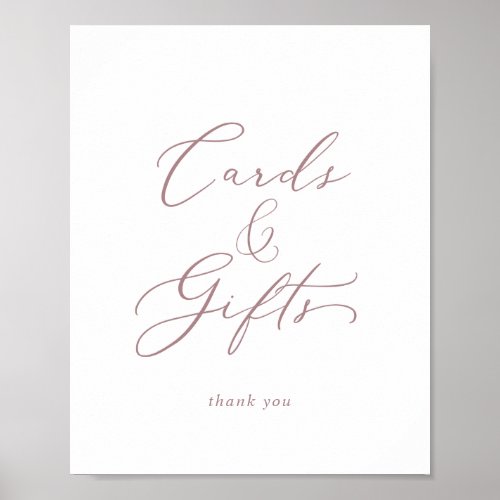 Delicate Rose Gold Cards and Gifts Sign