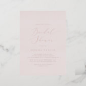 Delicate Rose Gold Foil | Blush Bridal Shower Foil Invitation (Standing Front)