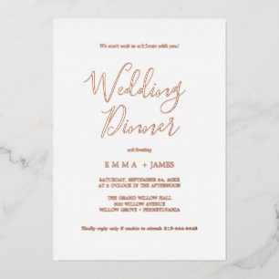 Delicate Rose Gold Foil Calligraphy Bridal Shower  Invitation