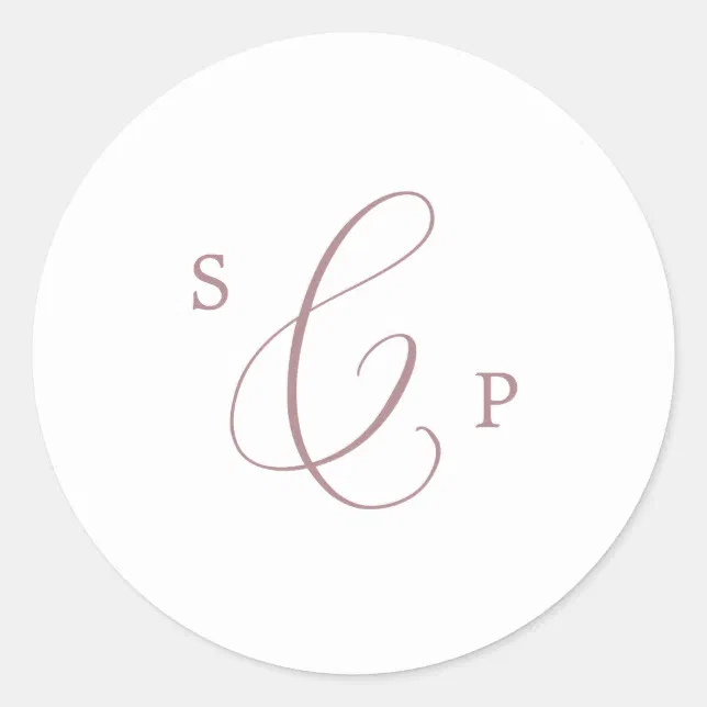 Delicate Rose Gold Monogram Wedding Envelope Seals | Zazzle