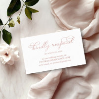 Delicate Rose Gold Script Wedding Online RSVP