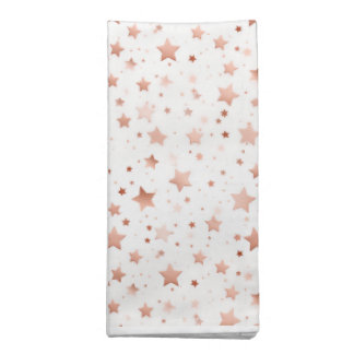 Delicate Rose Gold Stars Cloth Dinner Napkins