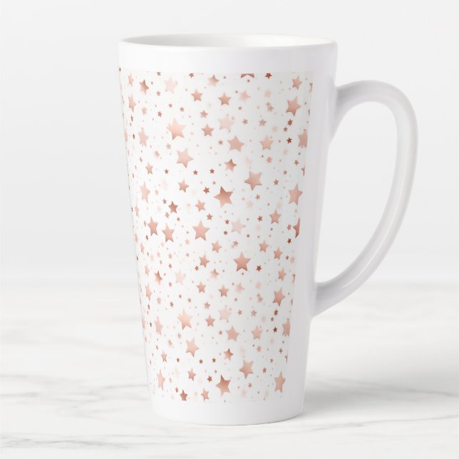 Delicate Rose Gold Stars  Large Latte Mug (Right)