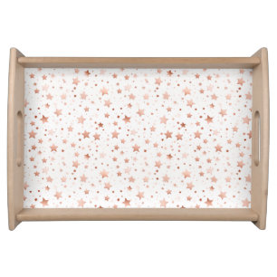 Delicate Rose Gold Stars Small Serving Tray
