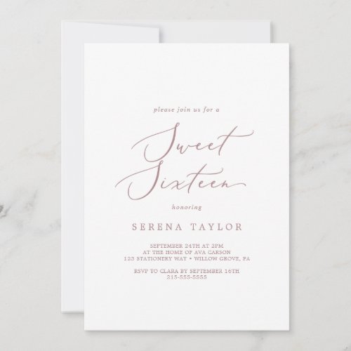 Delicate Rose Gold Sweet Sixteen Birthday