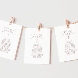 Delicate Rose Gold Table Number Seating Cards