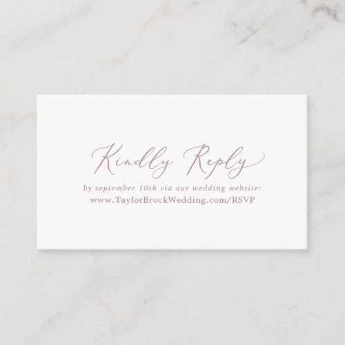 Delicate Rose Gold Wedding Website RSVP Enclosure Card