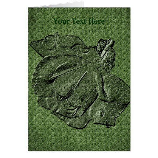 Delicate Rose In Green Flower Art Photo Card (Front)