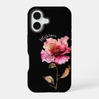 Delicate rose, personalize iPhone 16 case