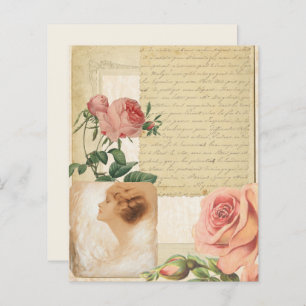Delicate Rose Vintage Scrapbook Paper