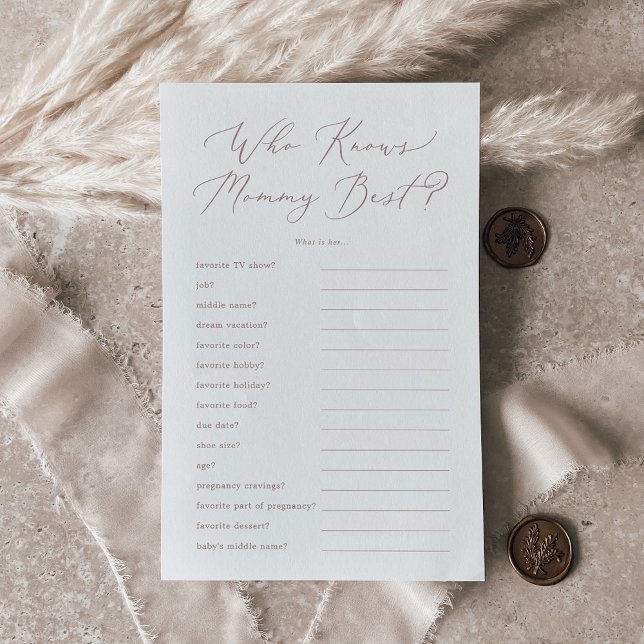 Delicate Rose Who Knows Mommy Best Trivia Game Flyer (Delicate Rose Who Knows Mommy Best Trivia Game Flyer)