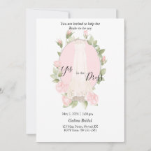 Delicate Roses Dress Shopping Invitation