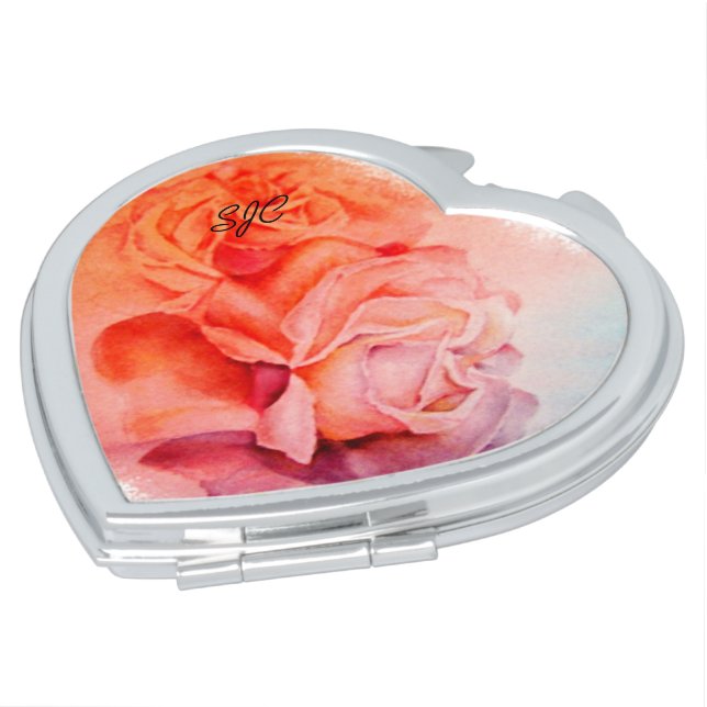 DELICATE ROSES VALENTINE COMPACT MIRROR (Turned)