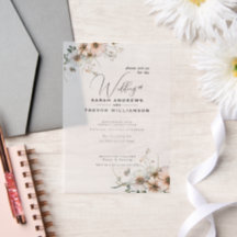 Delicate Rustic Boho Watercolor Wildflowers