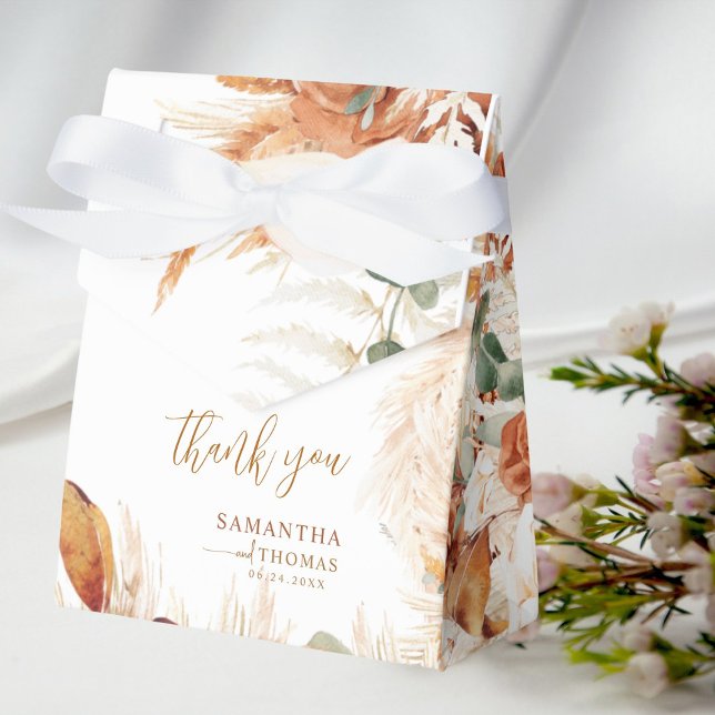 Delicate Rustic Calligraphy Thank You Favor Boxes (Creator Uploaded)