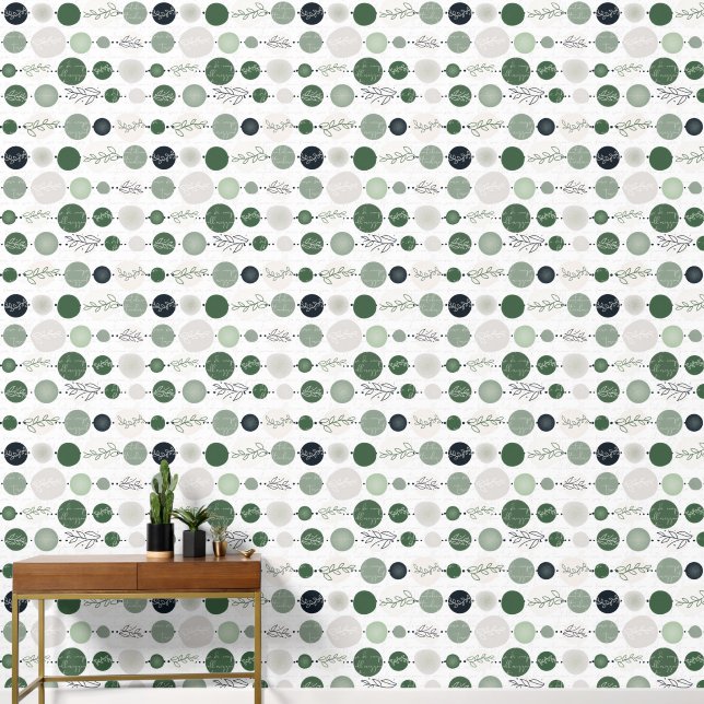 delicate sand and green abstract pattern wallpaper  (Hallway)
