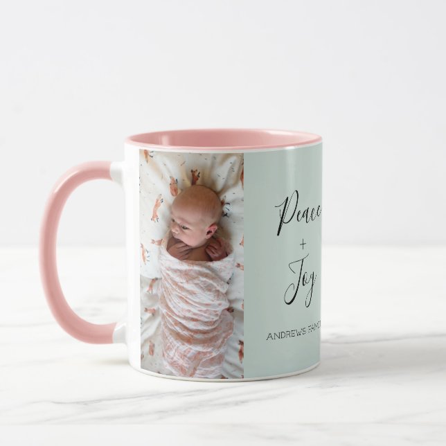 Delicate Script 2 Photo Collage Mug (Left)