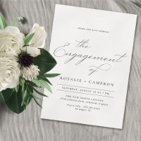 Delicate Script | Classic Formal Engagement Party Invitation