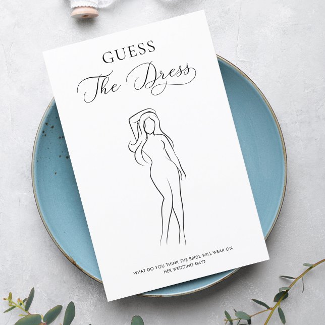 Delicate Script Guess the Dress Bridal Shower Game (Creator Uploaded)