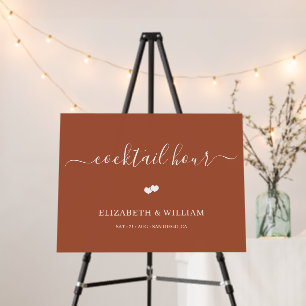 Delicate Script Wedding Cocktail Hour Sign