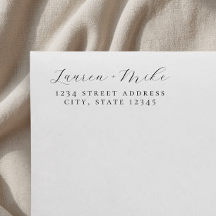 Delicate Script Wedding Return Address Self-inking Stamp