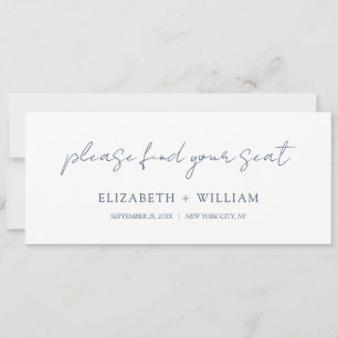 Delicate Script Wedding Table Seating Header Card
